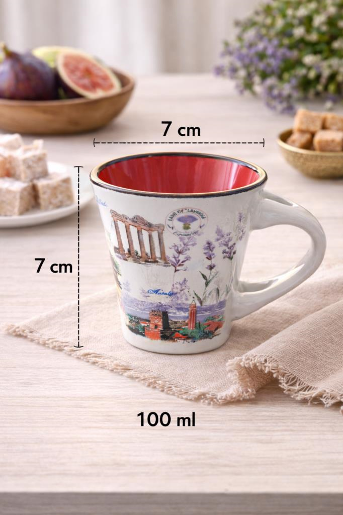 Çok Amaçlı 100 ml Seramik Bardak – Kahve Çay Su Meşrubat Kupası 7 cm x 7 cm