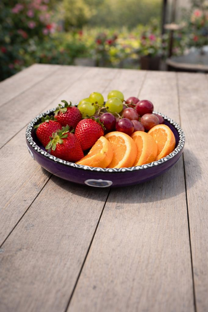 Dekoratif Çini Tabak 16 cm – Nazar Boncuklu Seramik Sunum Tabağı | Meyve, Kuruyemiş, Salata ve Mumluk Dekor Tabağı