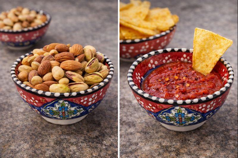 El Yapımı Çini Kase 8 cm – Çerezlik, Sosluk ve Sunumluk Dekoratif Seramik Kase