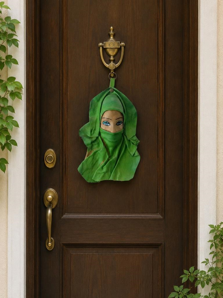 El Yapımı Deri Maske Duvar Süsü Bohem Ev Dekoru  
