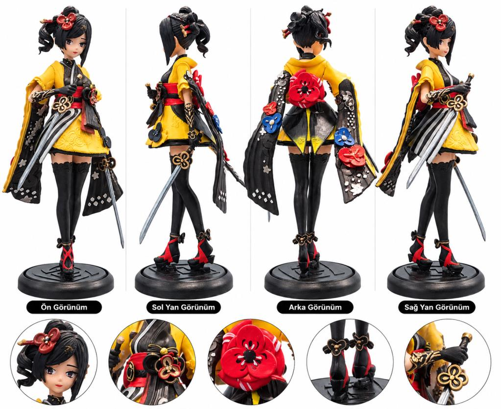 Genshin Impact Chiori Figür 40 cm El Boyaması Dekoratif Anime Figür