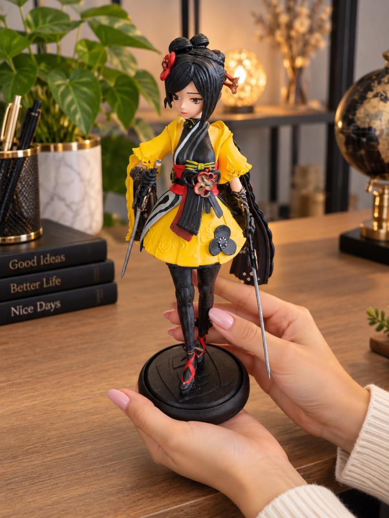 Genshin Impact Chiori Figür 40 cm El Boyaması Dekoratif Anime Figür