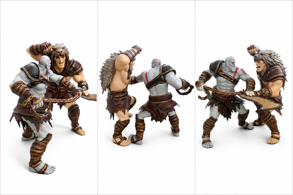 God of War Kratos Figür 14 cm El Boyaması Dekoratif Oyun Karakteri Biblo Masaüstü Figür