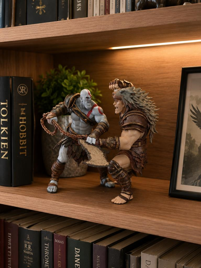 God of War Kratos Figür 14 cm El Boyaması Dekoratif Oyun Karakteri Biblo Masaüstü Figür