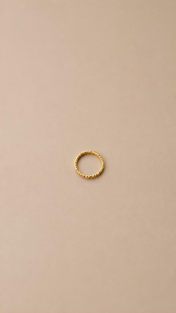 Gold Renk Desenli Minimal Halka Burun Piercing – Gümüs Şık Septum ve Nose Ring