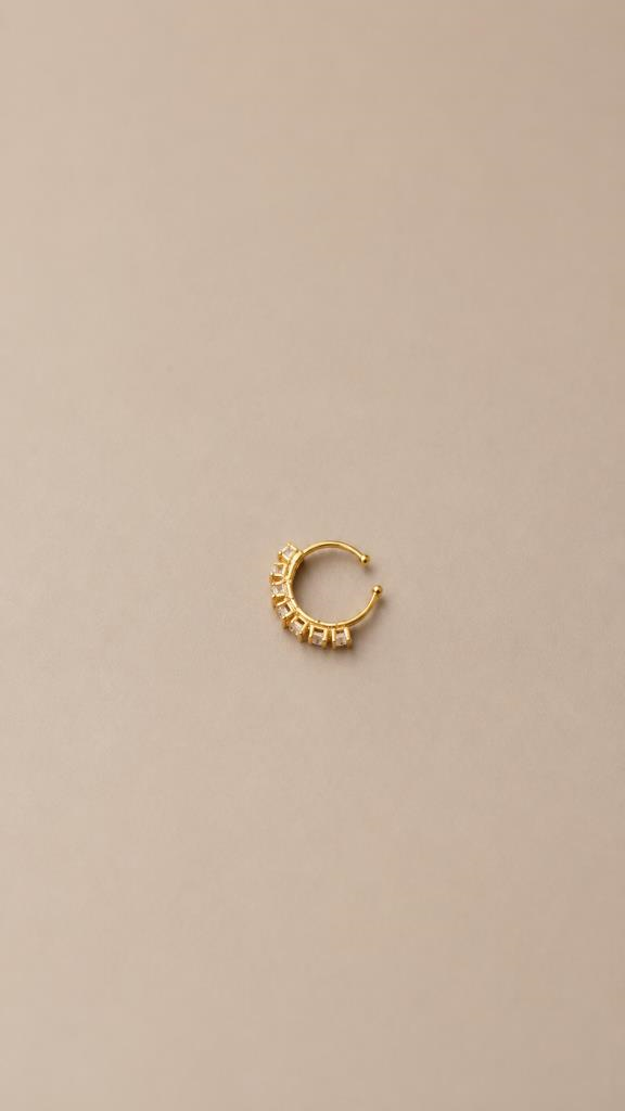 Gold Renk Minimal Halka Burun Piercing Çelik Nose Ring