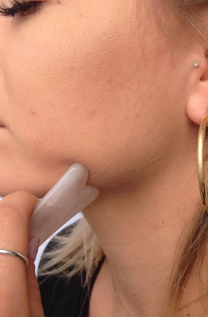 Gül Kuvars Gua Sha Yüz Vücut Masaj Aleti Doğal Taş Çakra 