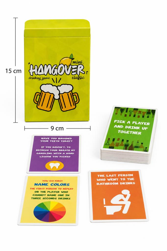 Hangover Mini İngilizce Yazılı Yetişkin Parti Oyunu – Eğlenceli Sohbet & Kart Oyunu, Arkadaş ve Çiftler İçin 