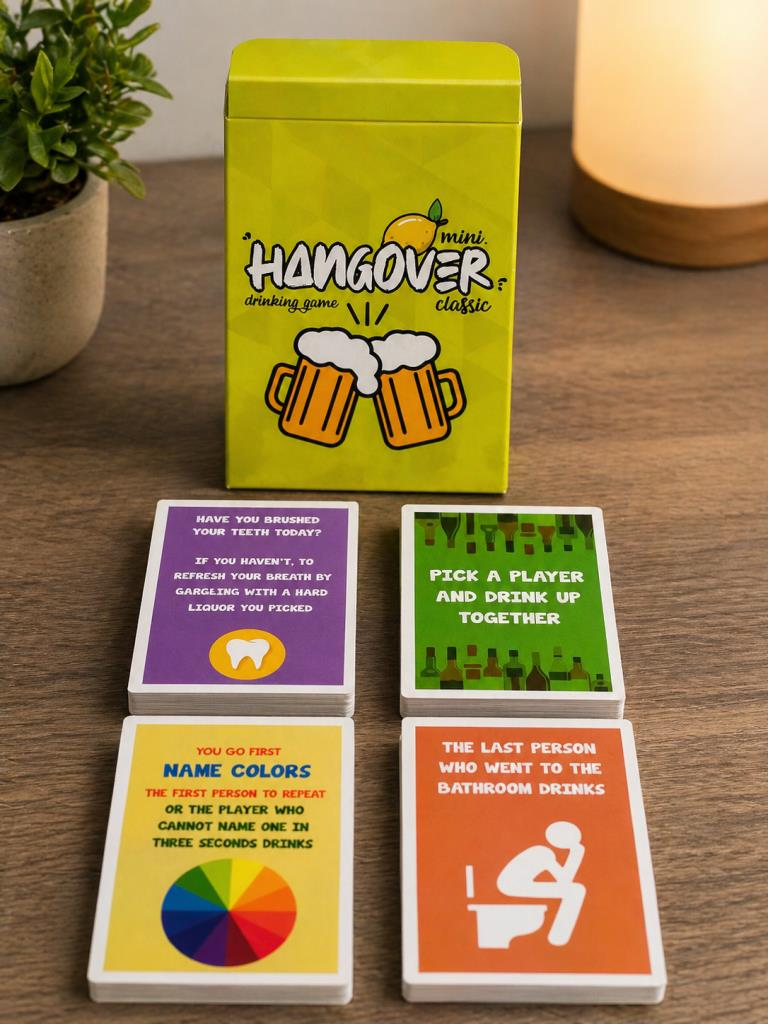 Hangover Mini İngilizce Yazılı Yetişkin Parti Oyunu – Eğlenceli Sohbet & Kart Oyunu, Arkadaş ve Çiftler İçin 