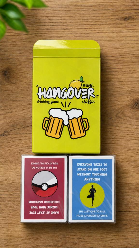 Hangover Mini İngilizce Yazılı Yetişkin Parti Oyunu – Eğlenceli Sohbet & Kart Oyunu, Arkadaş ve Çiftler İçin 