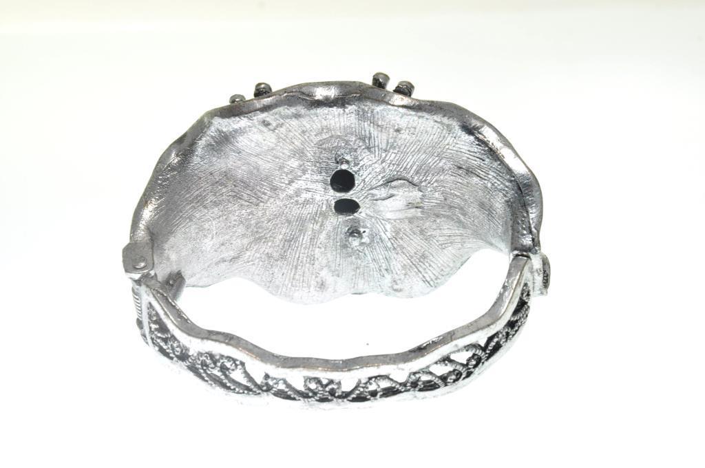 Hdmarketim Otantik Swarovski Taşlı Kurbağa Kelepçe Metal Bileklik 5500