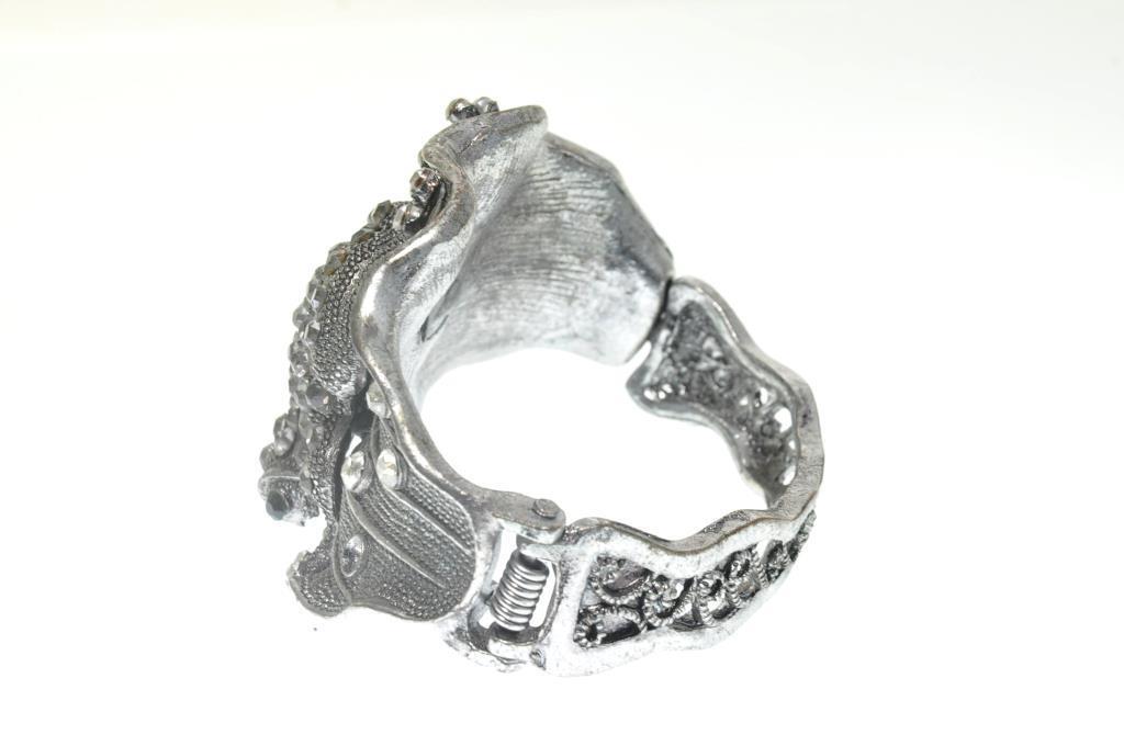Hdmarketim Otantik Swarovski Taşlı Kurbağa Kelepçe Metal Bileklik 5500