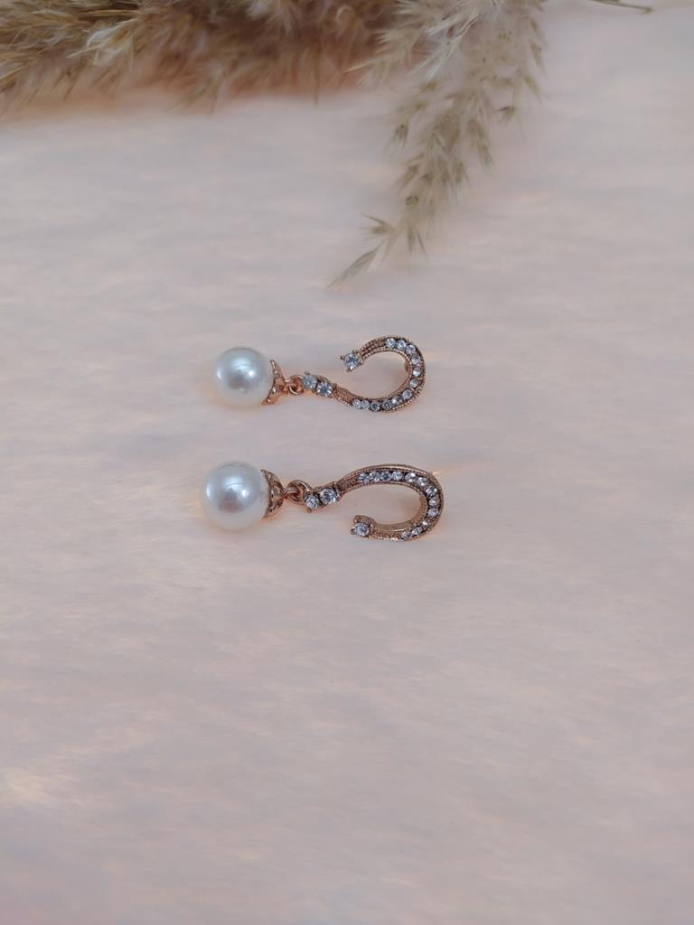 Hdmarketim Swarovski Taşlı İncili Doğa Temalı Küpe