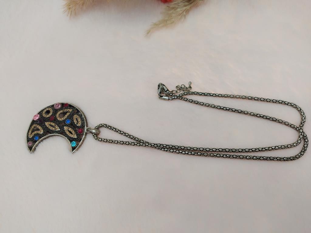 Hdmarketim Swarovski Taşlı Moda Tasarım Ay Model Kolye