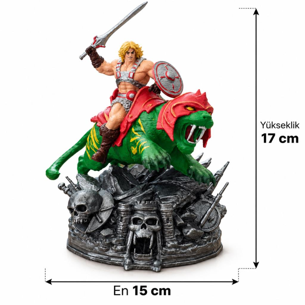 He-Man Atılgan Figürü 17 cm Dekoratif Figür Koleksiyonluk Masaüstü Kitaplık Vitrin Dekoru Nostaljik Hediye