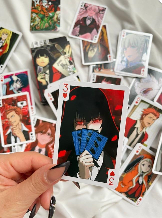 İskambil Kağıdı Anime Kakegurui Poker Oyun Kartı 54 Adet İskambil Destesi  
