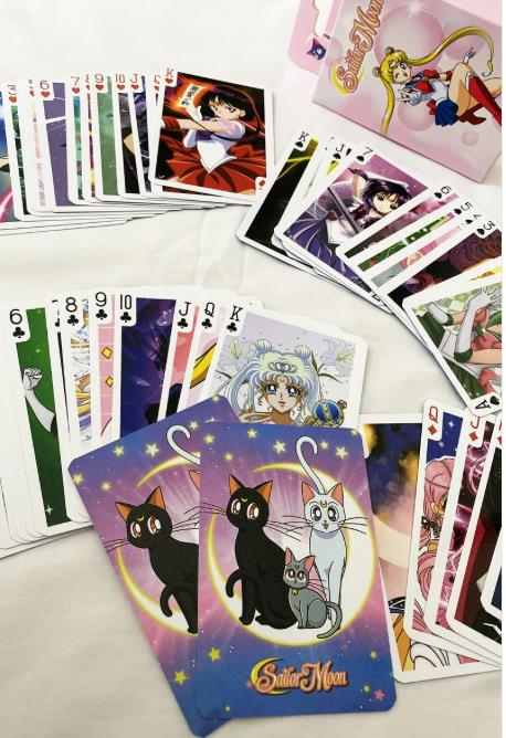 İskambil Kağıdı Anime Sailor Moon Poker Oyun Kartı 54 Adet İskambil Destesi   