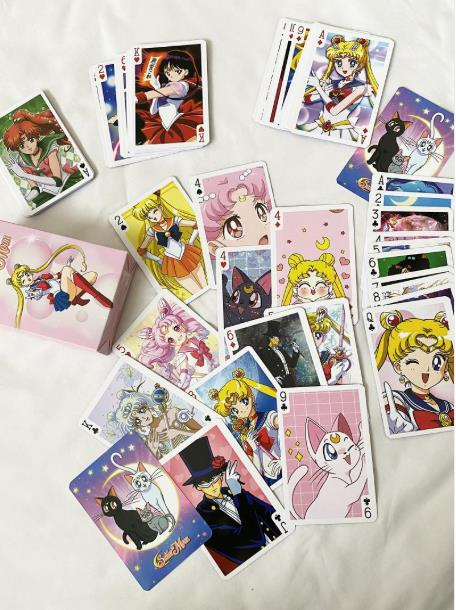 İskambil Kağıdı Anime Sailor Moon Poker Oyun Kartı 54 Adet İskambil Destesi   