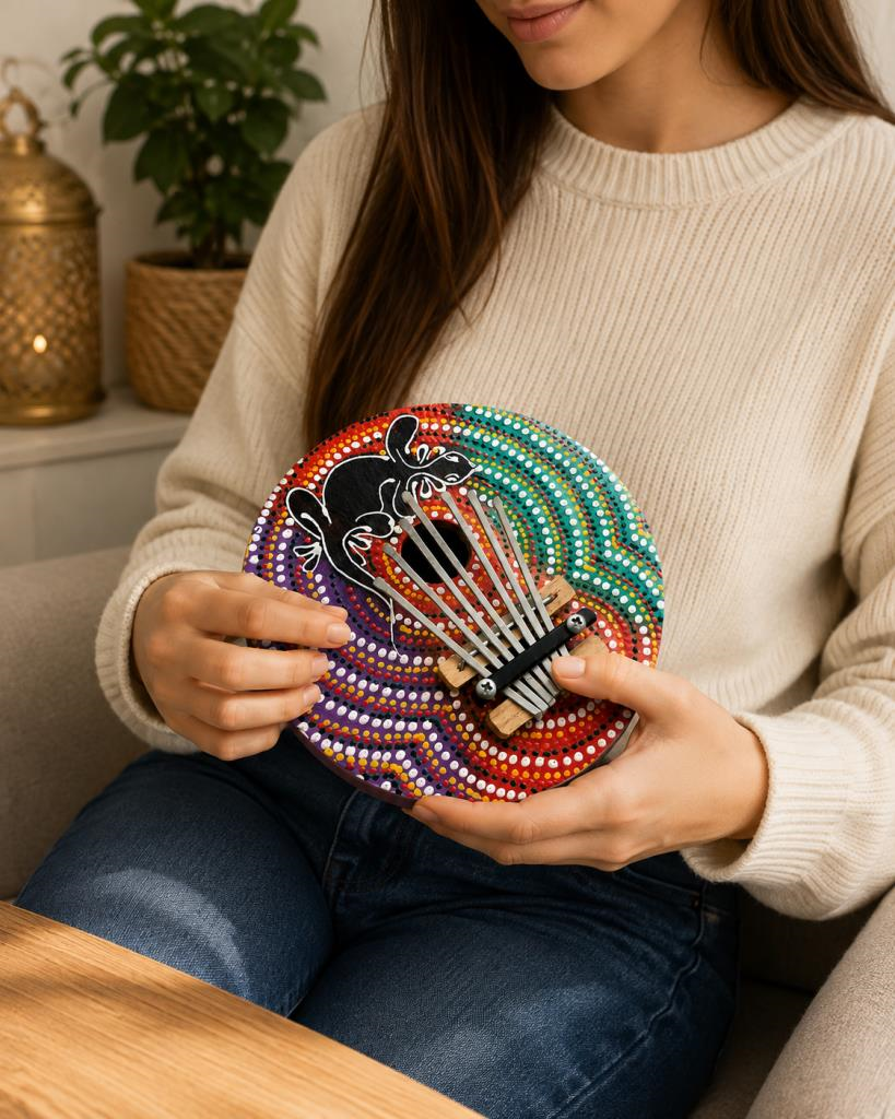 Kalimba 7 Tuşlu Akort Edilebilir Başparmak Piyano Hindistan Cevizi Kabuğu 