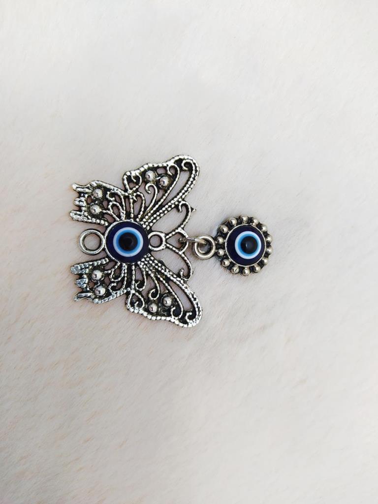 Kelebek Görünümlü Metal Magnet Nazar Boncuklu Mıknatıslı Buzdolabı Süsü 