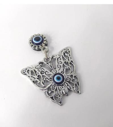 Kelebek Görünümlü Metal Magnet Nazar Boncuklu Mıknatıslı Buzdolabı Süsü 