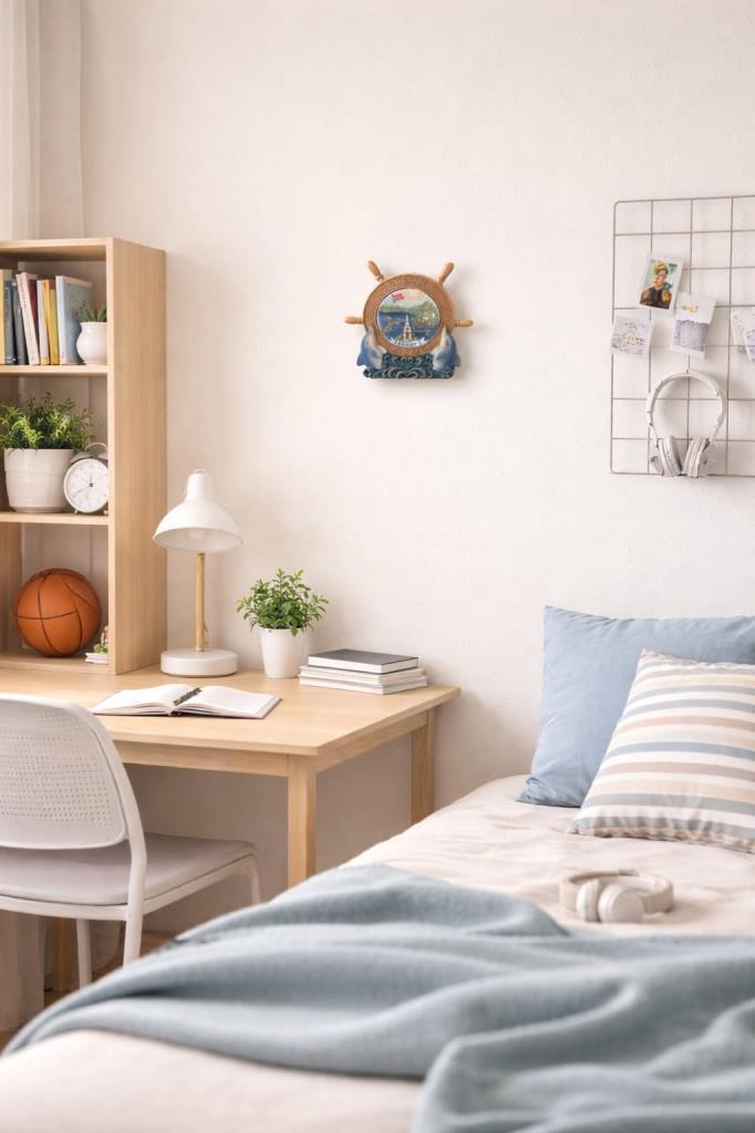 Kemer Antalya Hatıra Dümen Biblo 12 cm x 14 cm – Deniz Temalı Ev Dekoru – Vitrin, Kitaplık ve Masa Üstü Dekoratif Süs