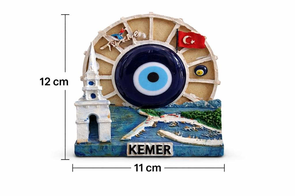 Kemer Temalı Nazar Boncuğu Biblo | Ofis Masa Üstü Dekor & Şık Hediyelik (12×11 cm)