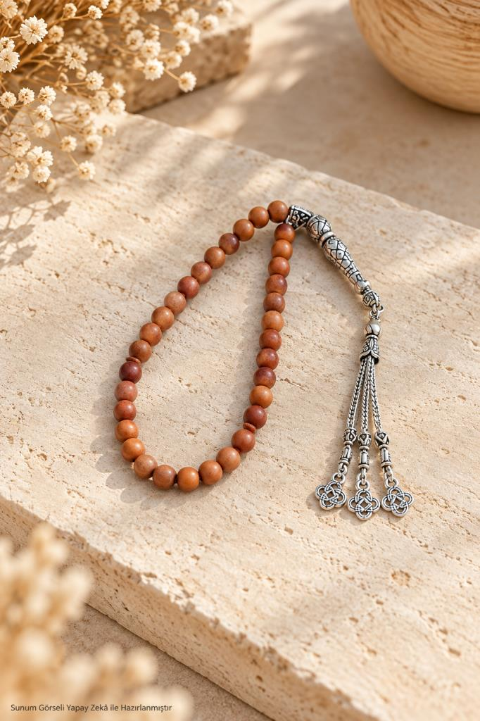 Kuka Tesbih 7 mm Kutulu Çektikçe Rengi Koyulaşan Kahverengi Tesbih Erkek Tesbihi Hediyelik