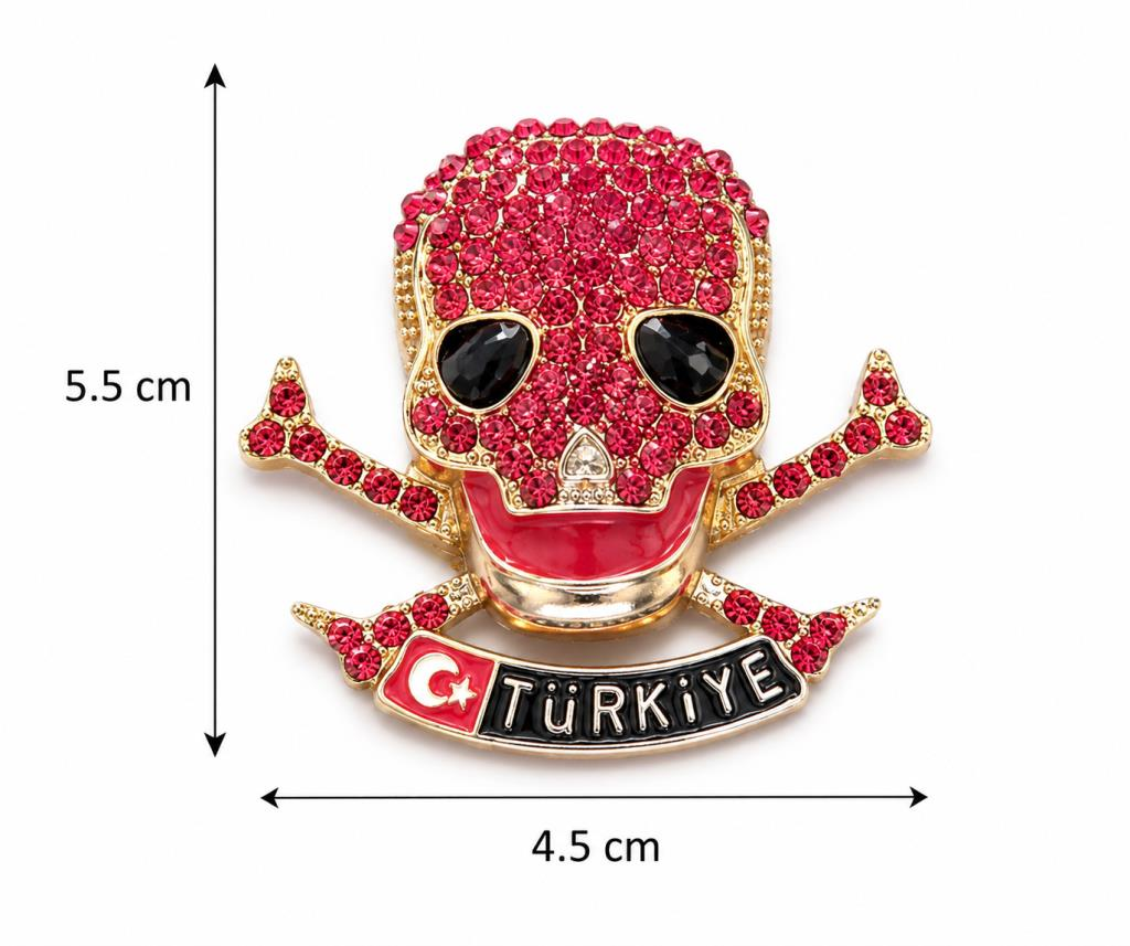 Kuru Kafa Magnet Metal Buzdolabı Magneti Türkiye Temalı Taşlı Dekoratif Magnet