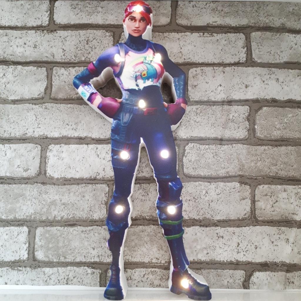 Led Fortnite Brite Bomber Karakteri Led Işıklı Pano Biblo Ahşap Masa Dekor