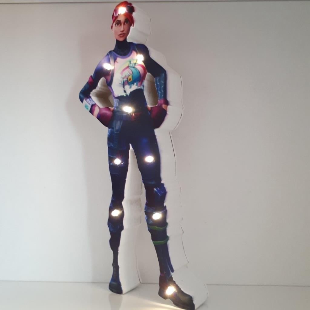 Led Fortnite Brite Bomber Karakteri Led Işıklı Pano Biblo Ahşap Masa Dekor