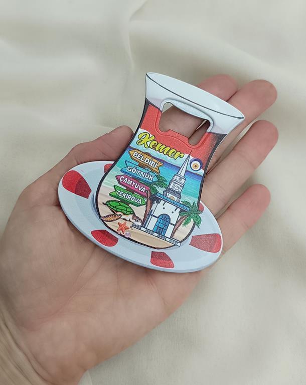 Magnet Açacak Gazoz Şişe Açacağı Mıknatıslı Buzdolabı Süsü Çay Bardak Tabak Kule       