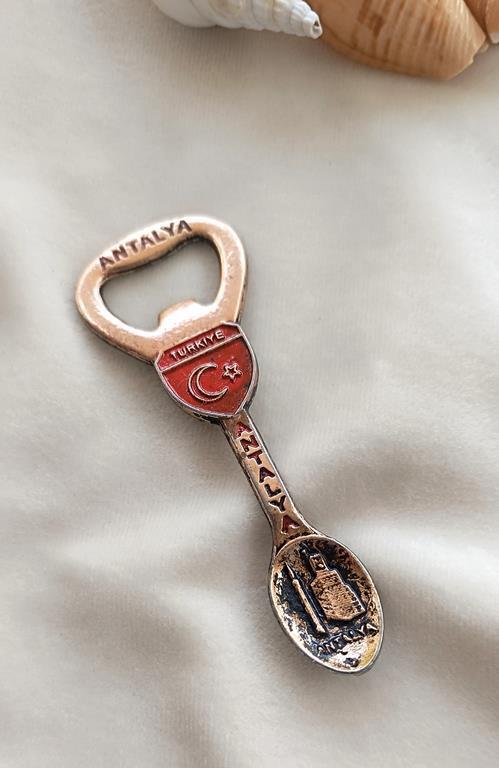 Magnet Açacak Metal Şişe Açacagı  Kaşık Ay Yıldız Mıknatıslı Buzdolabı Süsü 
