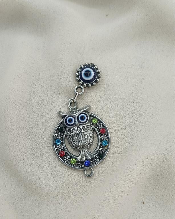 Magnet Baykuş Taşlı Metal Buzdolabı Süsü Mıknatıslı Mağnet  