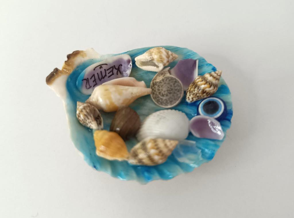 Magnet Deniz Kabuklu Buzdolabı Süsü Nazar Boncuklu Deniz Plaj Magnet 