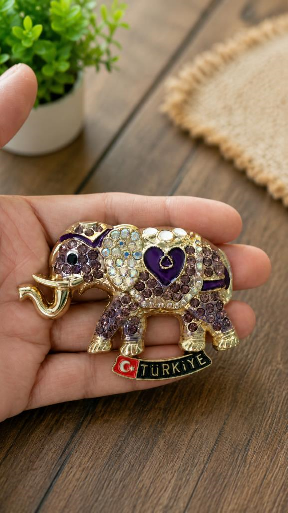 Magnet Fil Figürlü Taşlı Türkiye Buzdolabı Magneti – Dekoratif Hediyelik Souvenir Magnet