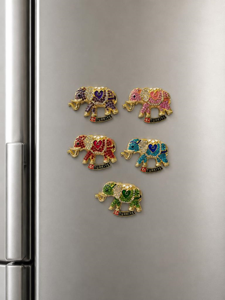Magnet Fil Figürlü Taşlı Türkiye Buzdolabı Magneti – Dekoratif Hediyelik Souvenir Magnet
