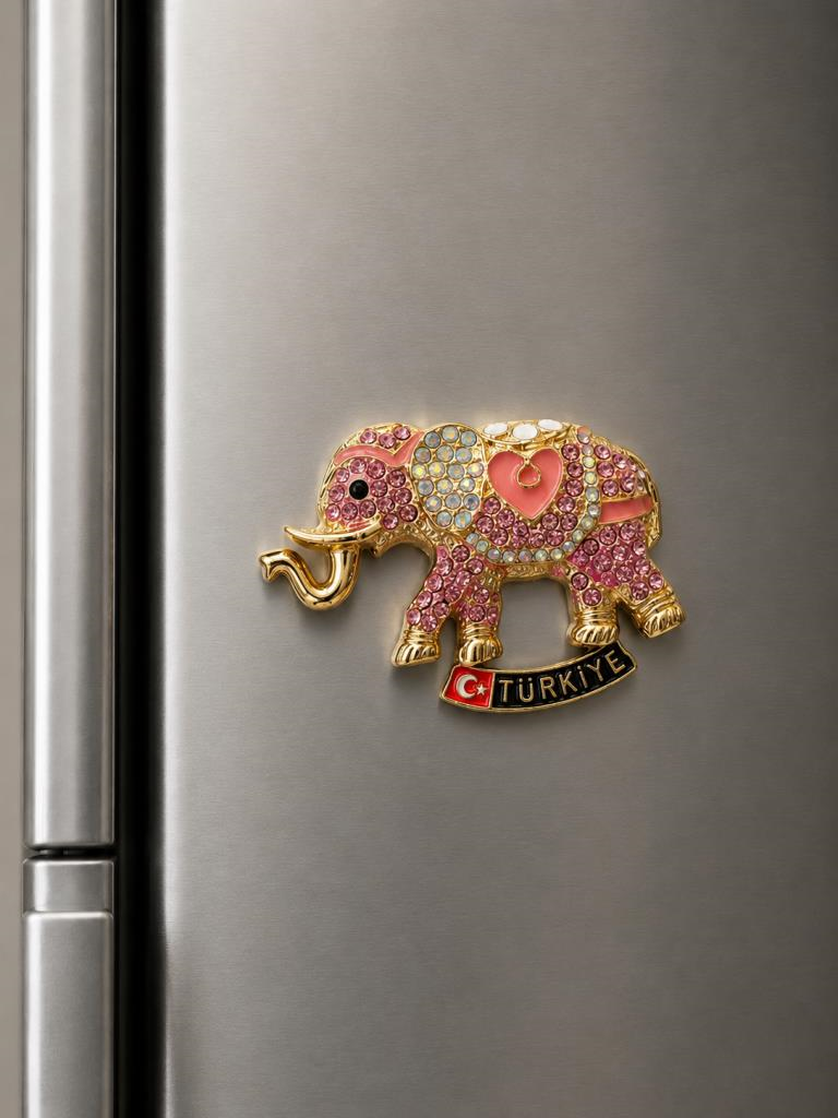 Magnet Fil Figürlü Taşlı Türkiye Buzdolabı Magneti – Dekoratif Hediyelik Souvenir Magnet