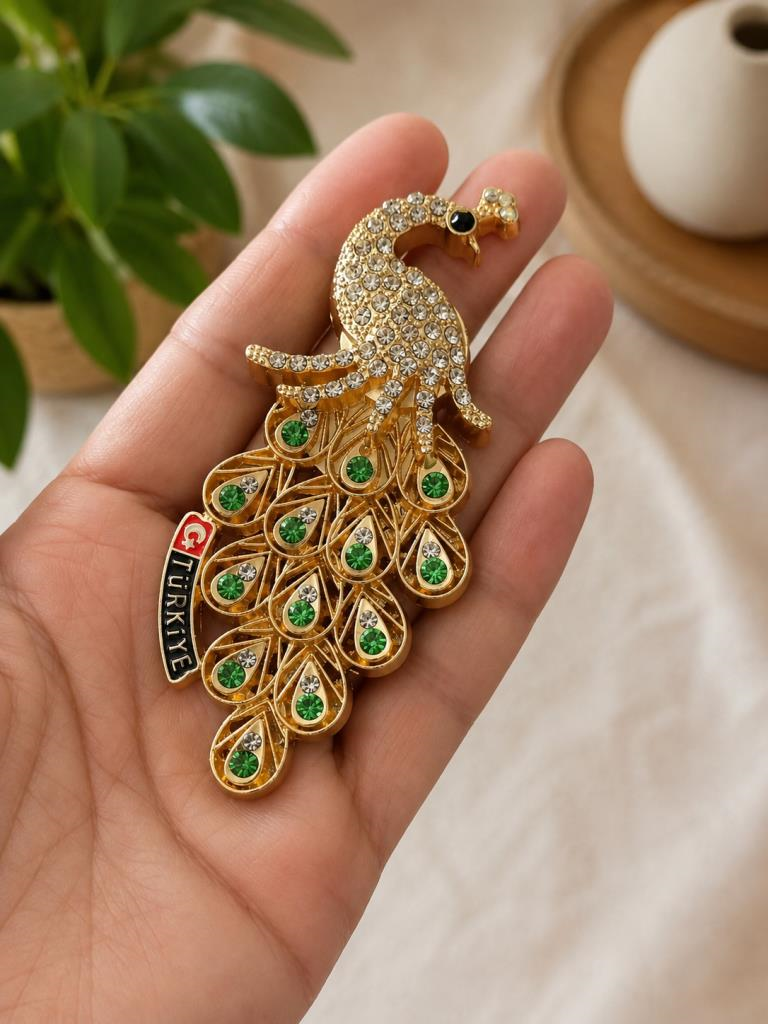 Magnet Kaplumbağa Buzdolabı Süsü 8x6 CM – Taş İşlemeli Dekoratif Türkiye Hediyelik Magnet