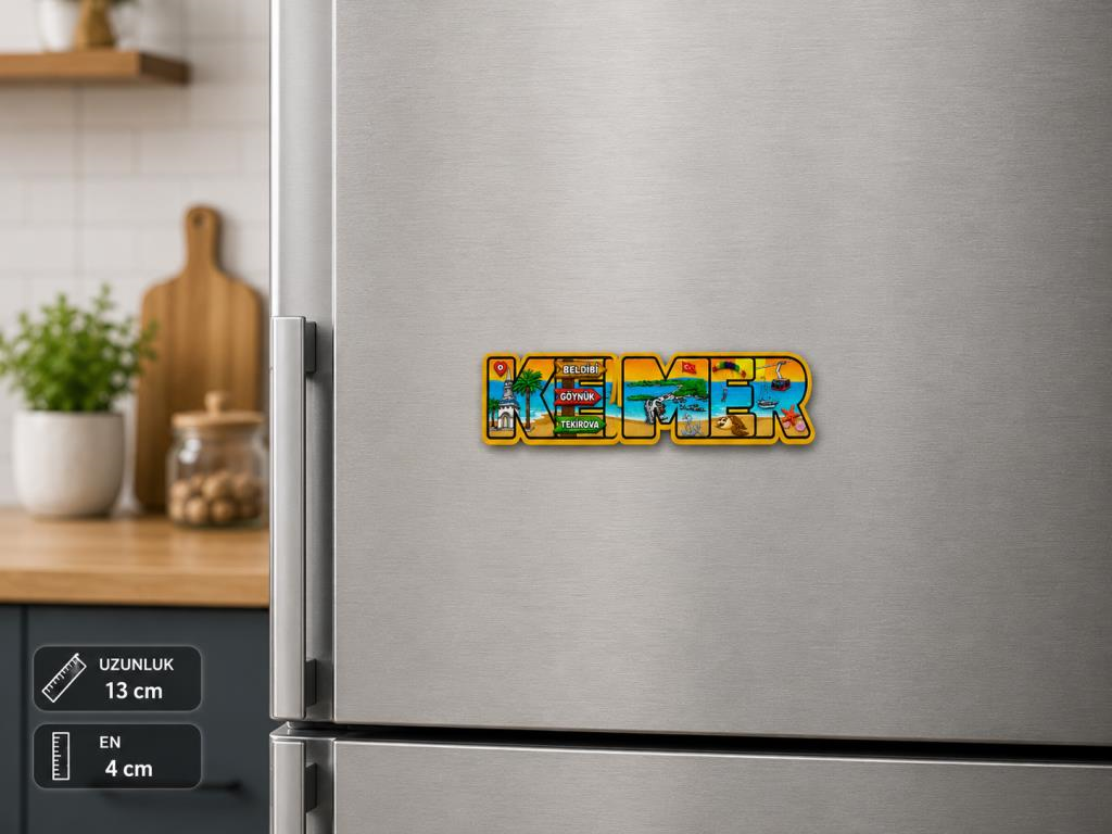 Magnet Kemer Ahşap Buzdolabı Süsü Hediyelik 13x4 cm