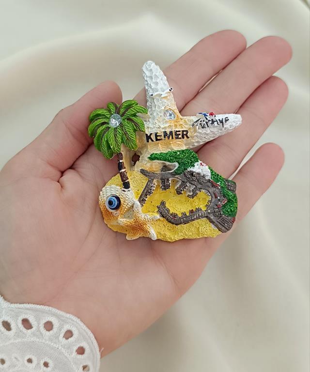 Magnet Palmiye Nazar Göz Boncuk Taşlı Mıknatıslı Buzdolabı Süsü       