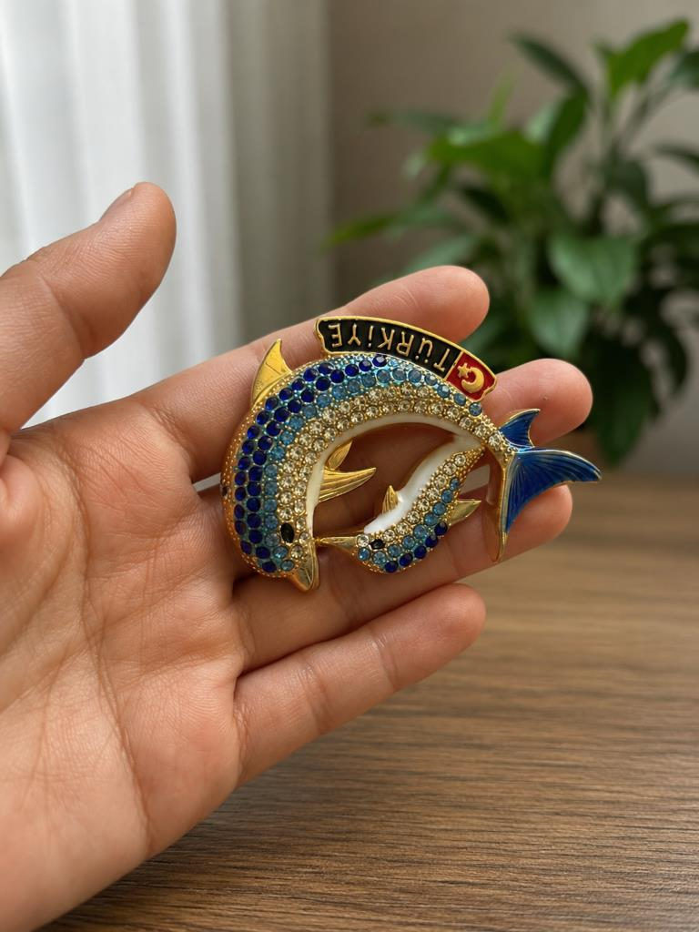 Magnet Türkiye Yunus Taşlı Buzdolabı Süsü – Metal Dekoratif Hediyelik Magnet 7x5 cm