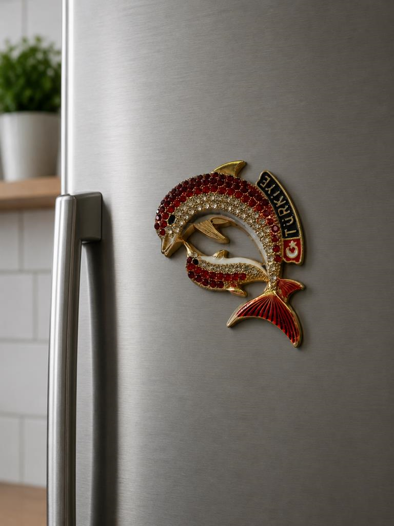 Magnet Türkiye Yunus Taşlı Buzdolabı Süsü – Metal Dekoratif Hediyelik Magnet 7x5 cm