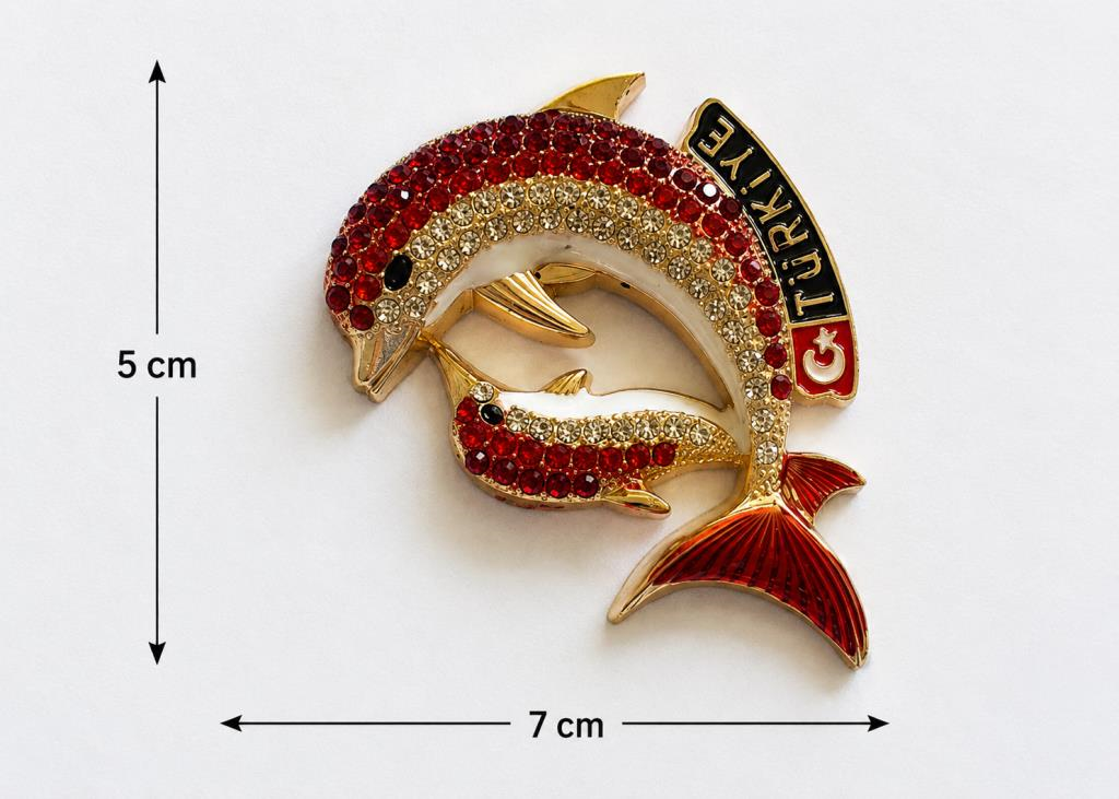 Magnet Türkiye Yunus Taşlı Buzdolabı Süsü – Metal Dekoratif Hediyelik Magnet 7x5 cm