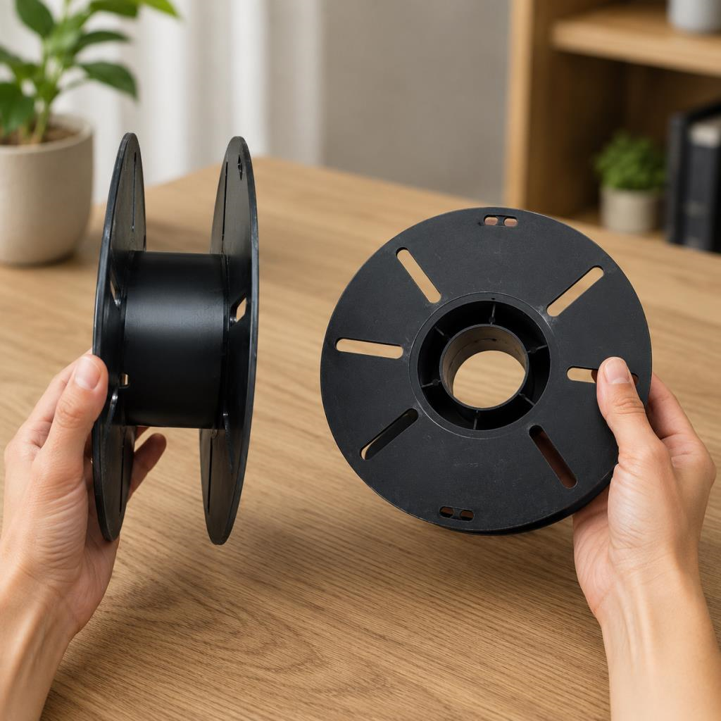 Makara 20 cm Plastik filament Kablo Halat İp Makarası Bobin 3D Yazıcı Filament Sarma Makarası Siyah 6.5 x 5.5 cm 