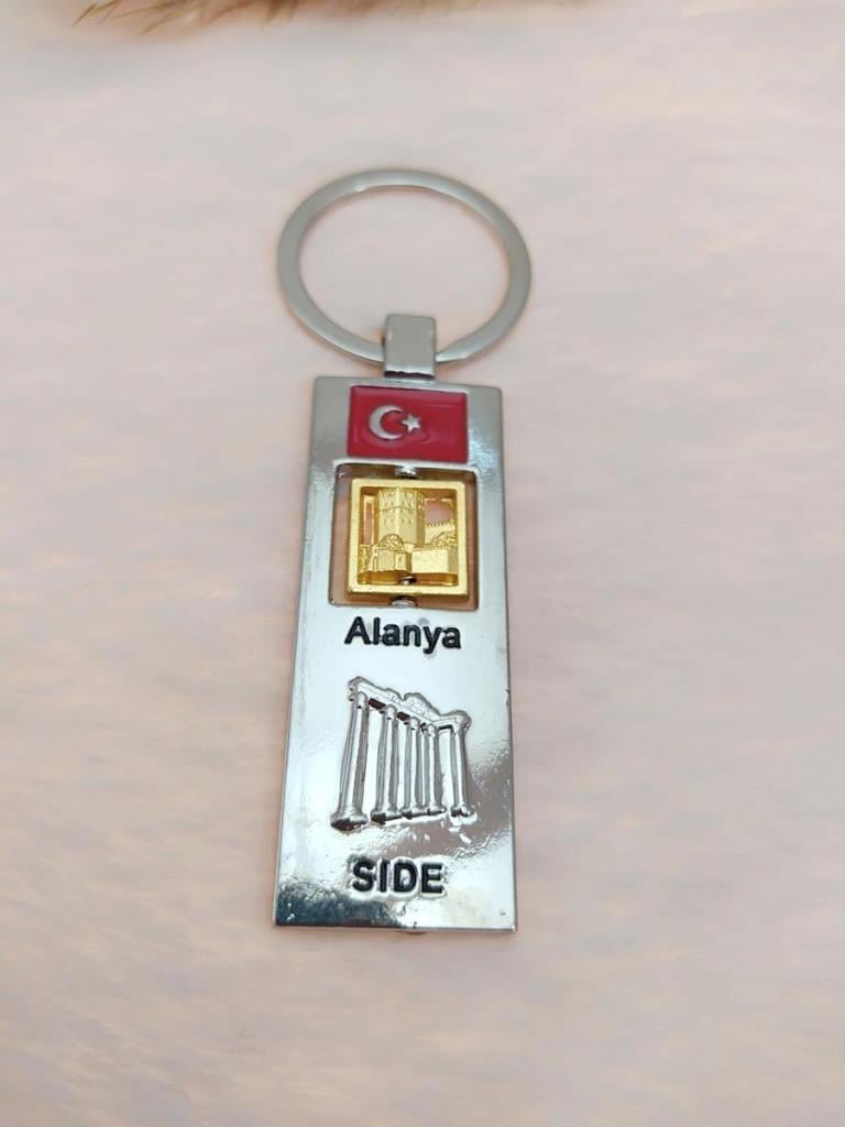 Metal Anahtarlık Alanya Side Yazılı Atalya Görünümlü