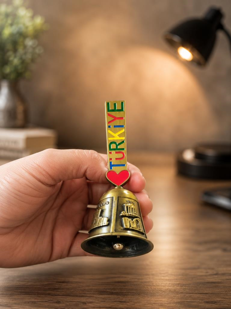 Metal Servis Çağrı Çanı – Dekoratif Masa Zili Otel Kafe Resepsiyon Çanı 10.5 cm