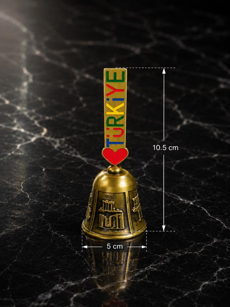 Metal Servis Çağrı Çanı – Dekoratif Masa Zili Otel Kafe Resepsiyon Çanı 10.5 cm