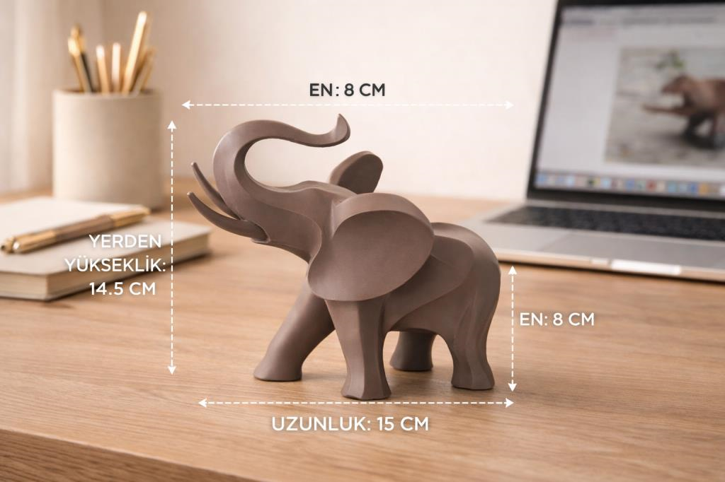 Modern Fil Dekor Biblo Minimal Masa Üstü Dekoratif Fil Figürü Salon Ofis Raf Kitaplık Dekoru 