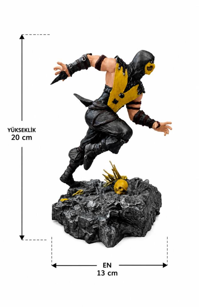 Mortal Kombat Scorpion 20 cm Figür – Akrep Ninja Savaşçı Dekoratif Koleksiyon Figürü Oyuncu Odası Dekoru
